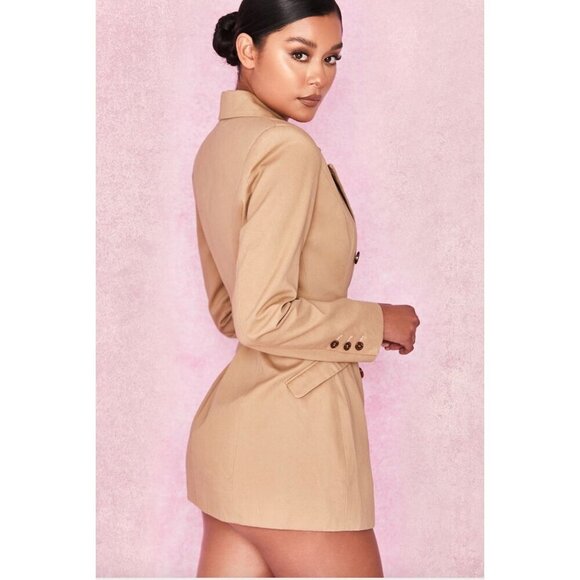 House of CB Alexis Robe Blazer in Camel Size Small Trench Coat Dress - Picture 2 of 12